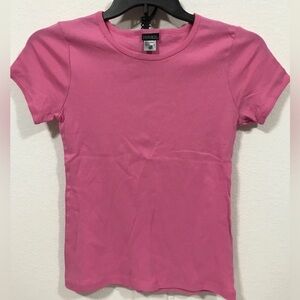 Y2K Fitted Baby Tee Hanes Silver for Her Size M